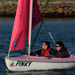 Pink Access 303 Dinghy sailing in Carrickfergus Harbour