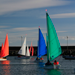 5 of the 6 Access 303 Dinghies sailing in Carrickfergus Harbour