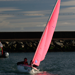 Pink Access 303 Dinghy sailing in Carrickfergus Harbour