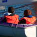 Light Blue Access 303 Dinghy Sailing in Carrickfergus Harbour