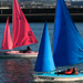 Pink Access 303 Dinghy sailing in Carrickfergus Harbour