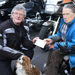Jim Gault, Treasurer of the Goldwing Riders presenting the cheque to one of our volunteers, Elizabeth Black